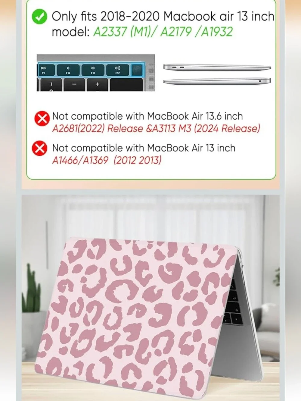 Seorsok Compatible with MacBook Air 13 Inch Case 2022 2021 2020-2018